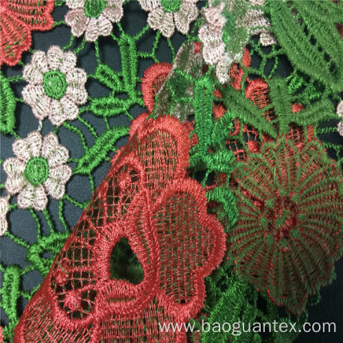 Floral Embroidery Polyester Crochet Fabric for Garment